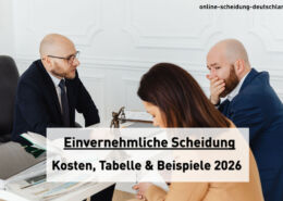 Einvernehmliche Scheidung: Kosten, Tabelle, Beispiele 2026