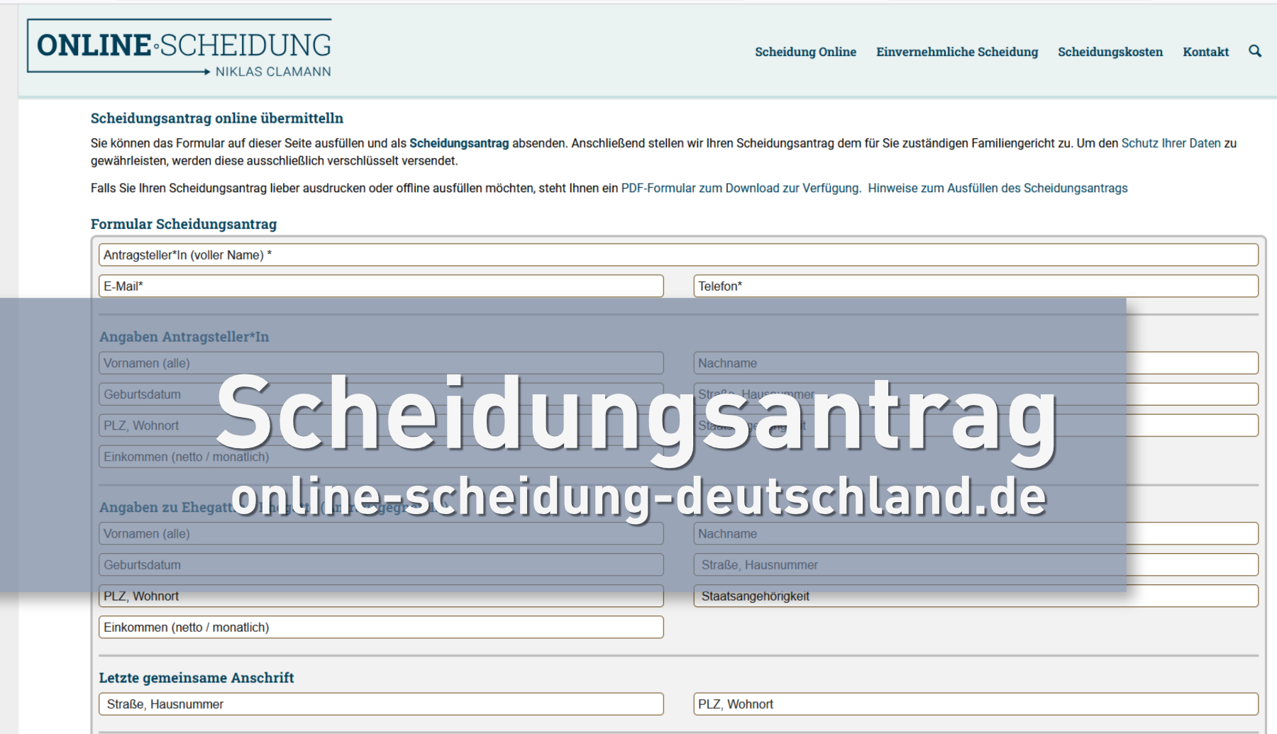 Scheidungsantrag - Online Scheidung